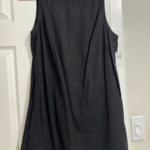 NWT Black Linen Sleeveless Shift Women's Dress Size Medium